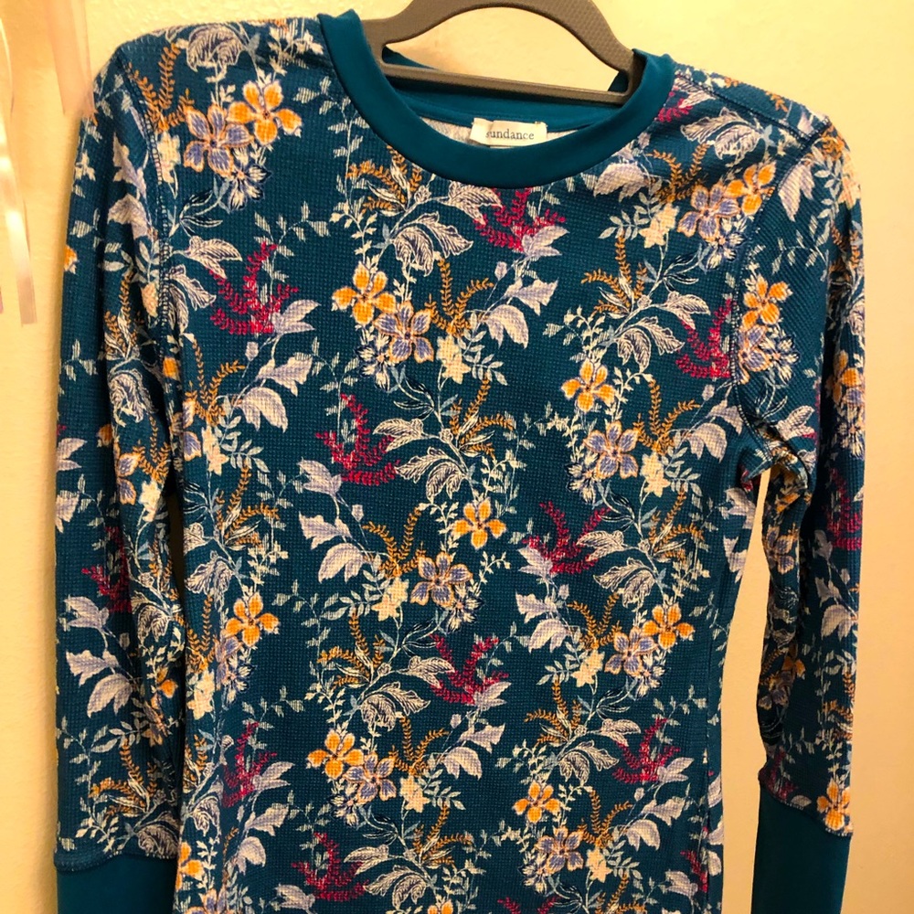 Sundance TEAL thermal floral top